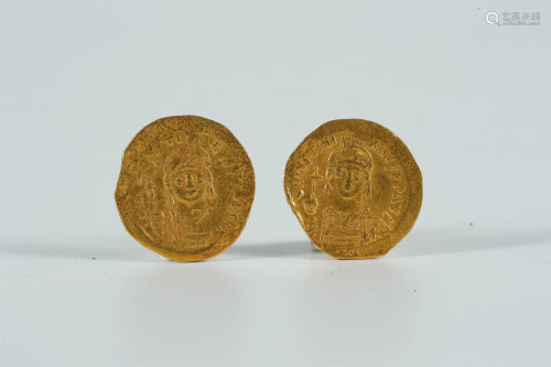 A Pair of Yellow Gold Coins