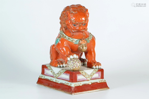 A Porcelain Figure of Lion