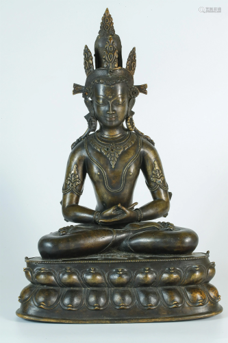 A Ladakh Style Bronze Figure of Amitayus