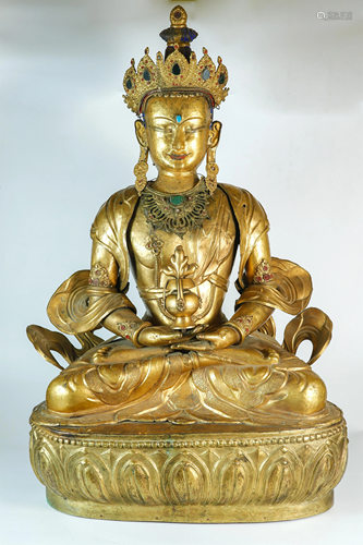 A Gilt-Bronze Figure of Amitayus