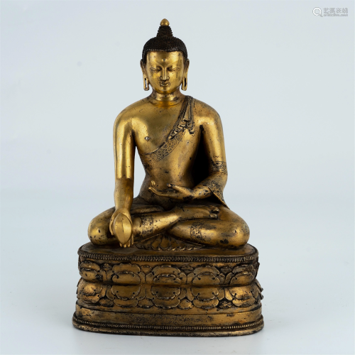 A Zanabazar Style Bronze Figure of Gautama Buddha