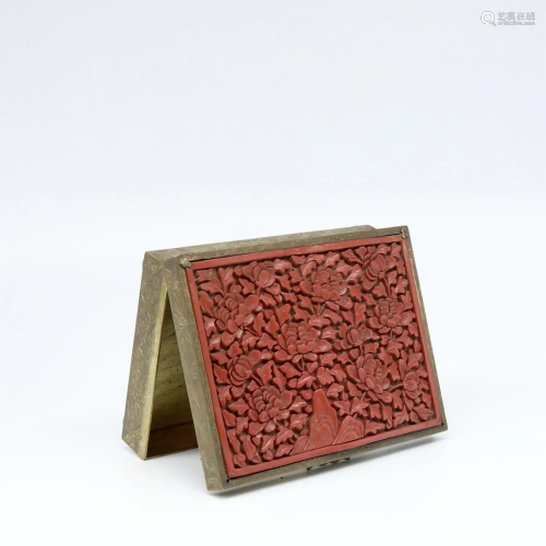 A Bronze-inlaid 'Floral' Box and Cover