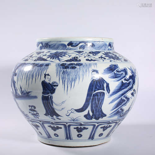 Yuan-Blue and White Figure Jar