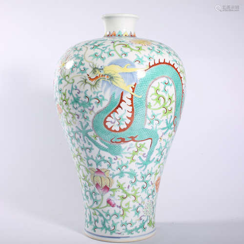 Qing-Qianlong famille rose plum vase