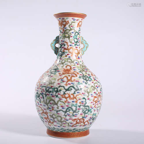 Qing-Qianlong famille rose vase