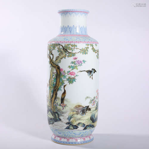 Qing-Yongzheng famille rose stick bottle