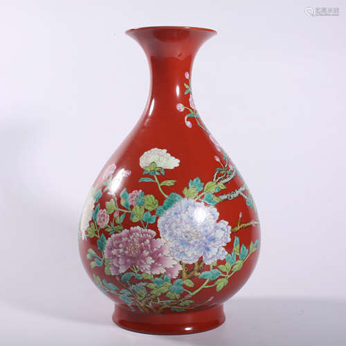 Qing Dynasty-Yongzheng Famille rose jade pot spring