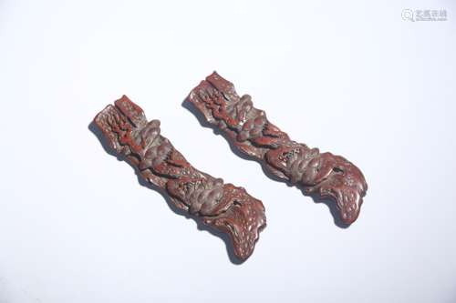 Bamboo carving ruler (pair)