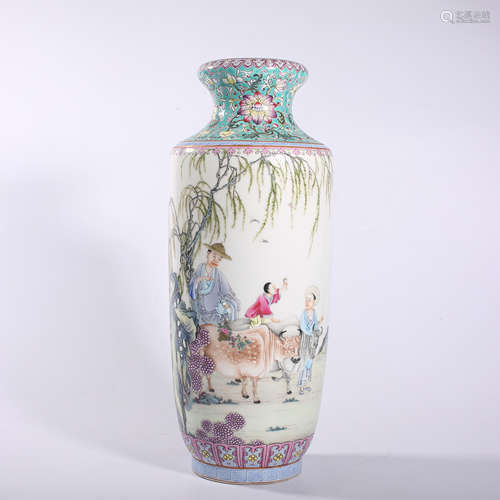 Qing-Qianlong famille rose vase