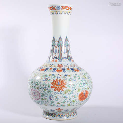 Qing-Qianlong famille rose vase