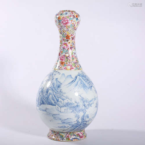 Qing Dynasty-Qianlong Doucai Garlic Vase