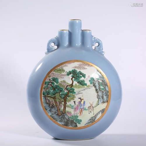 Qing Dynasty-Qianlong famille rose three-hole vase