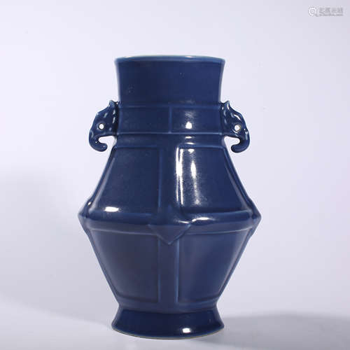 Qing Dynasty-Qianlong Ji Blue Vase