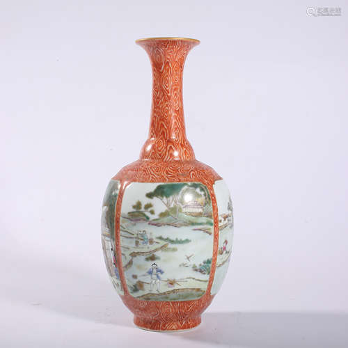 Qing-Qianlong famille rose vase