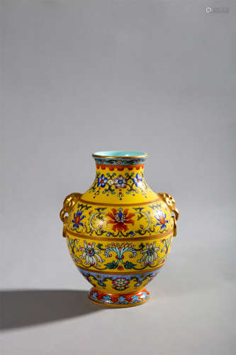 Qing Dynasty-Qianlong Flower Beast Head Bottle