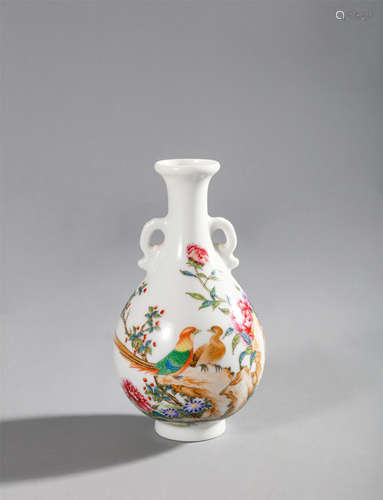 Enamel flower amphora