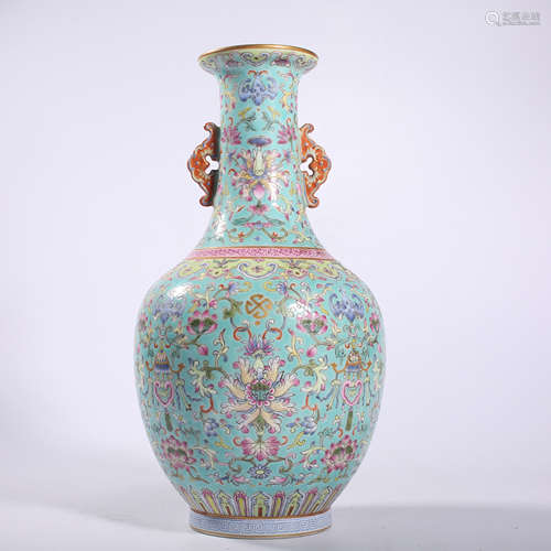 Qing-Qianlong famille rose vase