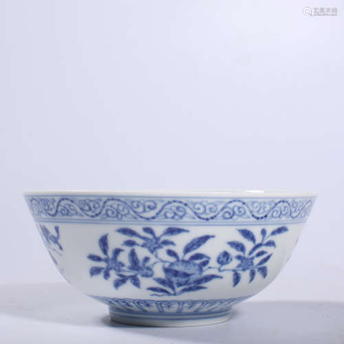 Qing-Guangxu blue and white bowl