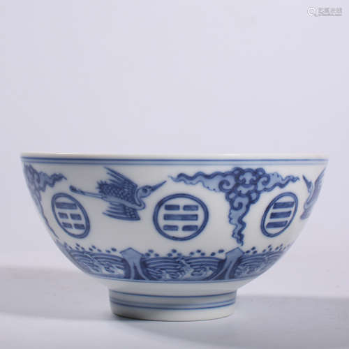 Qing-Guangxu blue and white bowl