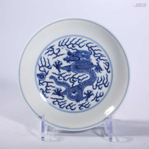 Qing-Guangxu blue and white plate
