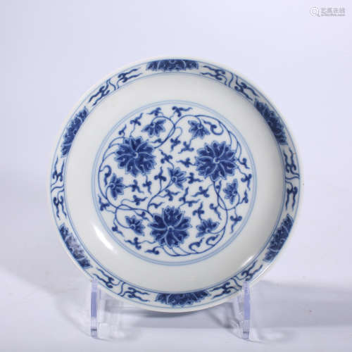 Qing-Guangxu blue and white plate
