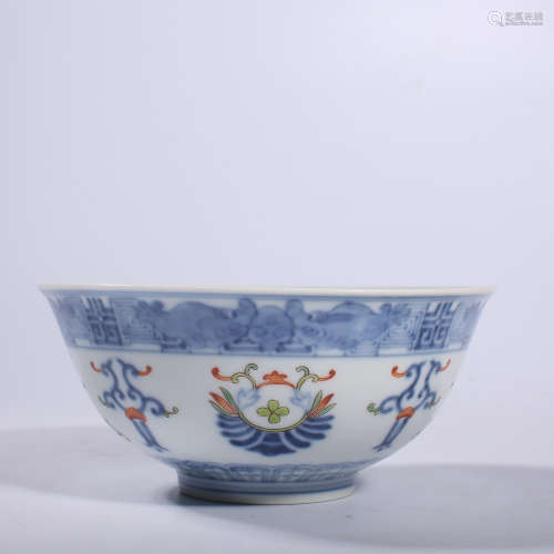 Qing-bucket color bowl