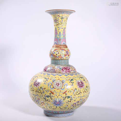 Qing-Qianlong famille rose vase