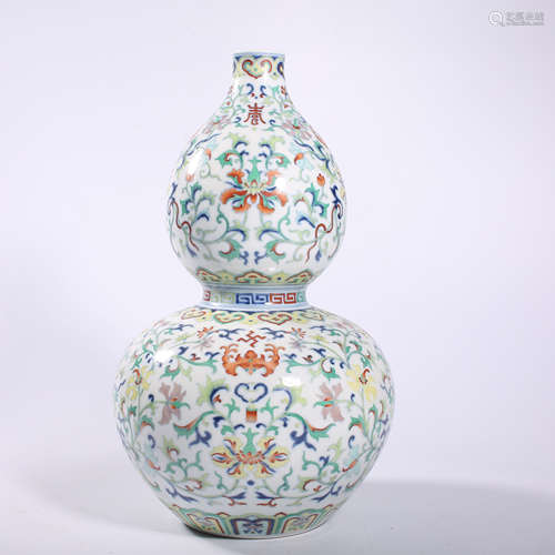 Qing-Qianlong famille rose gourd vase