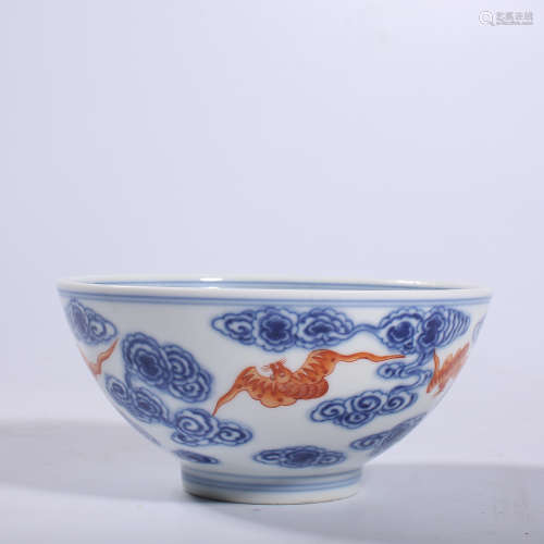 Qing-Daoguang Blue and White Alum Red Bowl