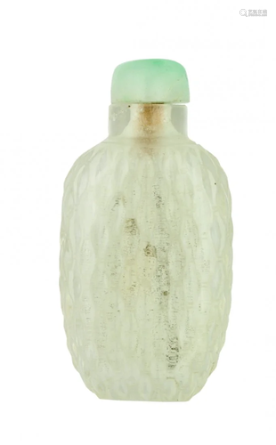 A Chinese Carved Rock Crystal Snuff Bottle