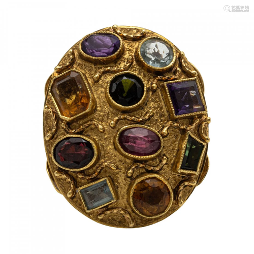 Gold and Colored Stone Ring