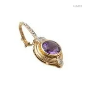 Gold, Amethyst and Diamond Pendant-Pearl Enhancer