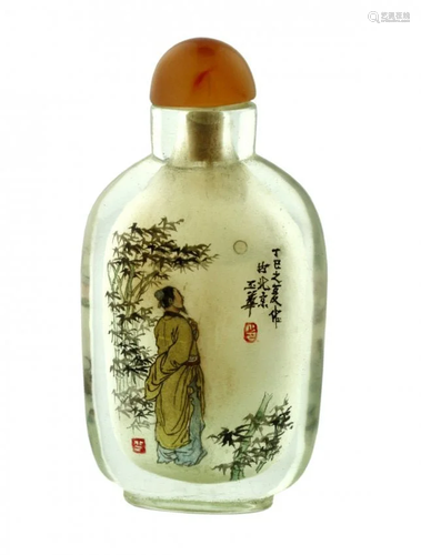 Inside-painted glass snuff bottle, Chinese, circa 1900