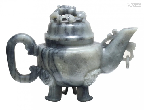 A Chinese Jade teapot and cover