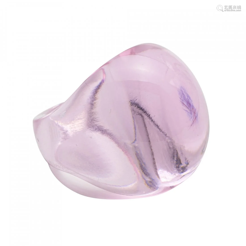 A Lalique Colored Glass Ring