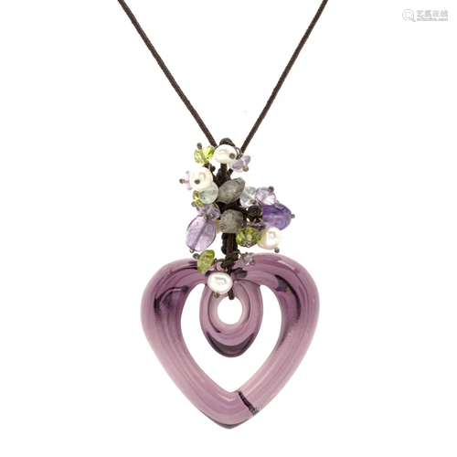 Lalique Glass Heart Necklace