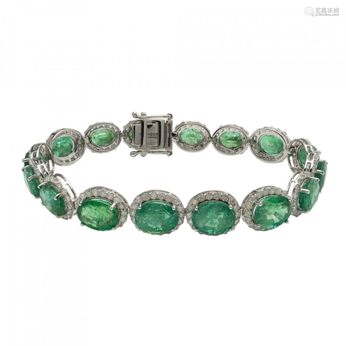 Emerald and Diamond Bracelet