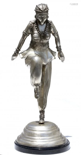 Silvered bronze dancer after a model by Claire COLINET