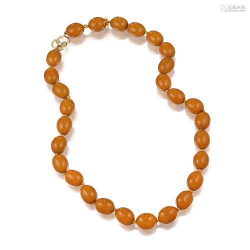 Christopher Walling Golden Amber Bead Necklace