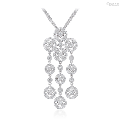 Diamond Multi-Drop Pendant Necklace