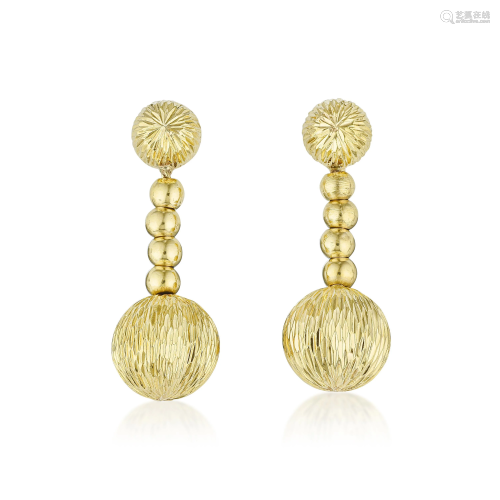 Tiffany & Co. Gold Bead Drop Earrings