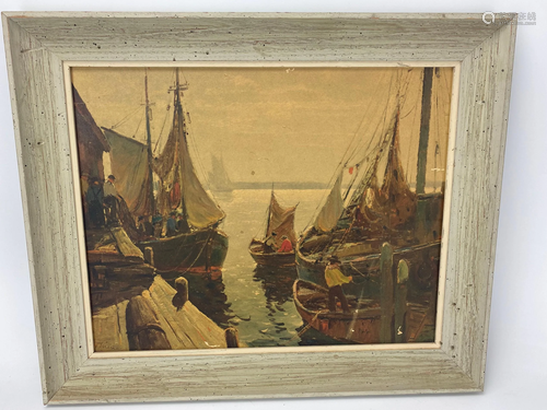 Anthony Thieme Set of 4 Prints. Dockside Quay