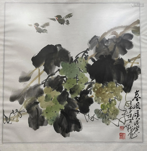 Chinese Painting Ink and Color on Paper by Li Baizhan
