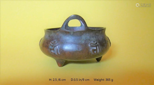 CHINDSE ANTIQUE INCENSE BURNER DA MING XUANDE SMALL