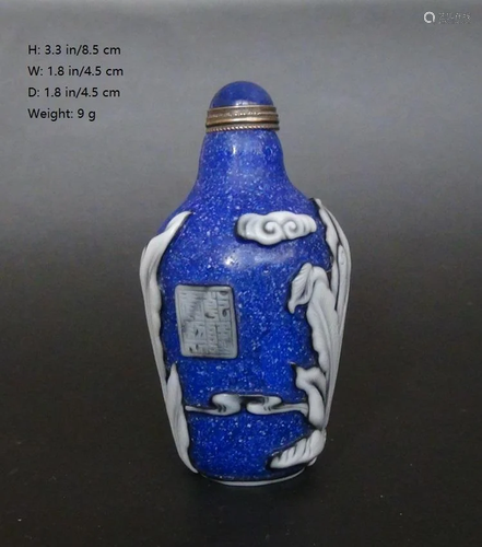 CHINESE PEKING GLASS OVERLAID SNUFF BOTTLE FIGURES R…