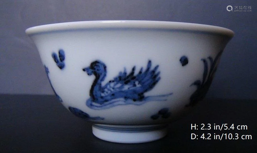 Special Chinese Antique White-Blue Small Bowl