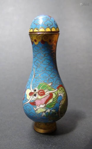 OLD CHINESE ANTIQUE MINI ENAMEL SNUFF BOTTLE