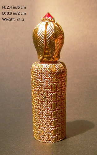 CNINESE GLASS SNUFF BOTTLE W GOLDEN COVER
