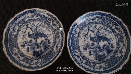 A PAIR OF 19 CENTURY JAPANESE PORCELAIN PLATE