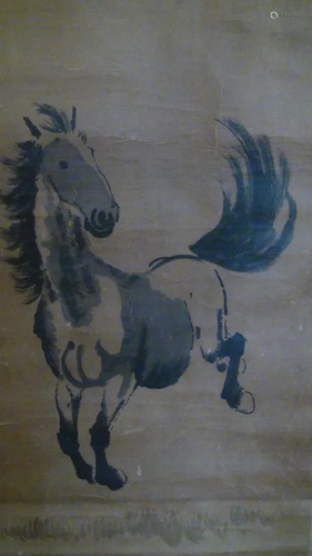 CHINESE ANTIQUE PAINTING RUNNING HORSE XU BEI HONG